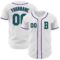 Custom White Kelly Green-Purple Authentic Baseball Jersey