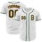 Custom White Green-Orange Authentic Baseball Jersey