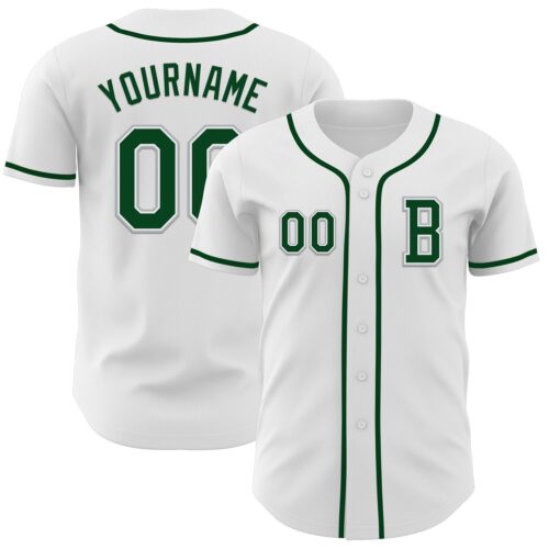 White2155_587a1096-4034-4cd7-9147-f621befe1830 Custom White Green-Gray Authentic Baseball Jersey