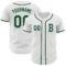 Custom White Green-Gray Authentic Baseball Jersey
