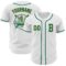 Custom White Kelly Green-Old Gold Authentic Baseball Jersey