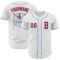 Custom White Red-Light Blue Authentic Baseball Jersey