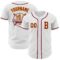 Custom White Crimson-Gold Authentic Baseball Jersey