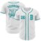 Custom White Teal Authentic Baseball Jersey