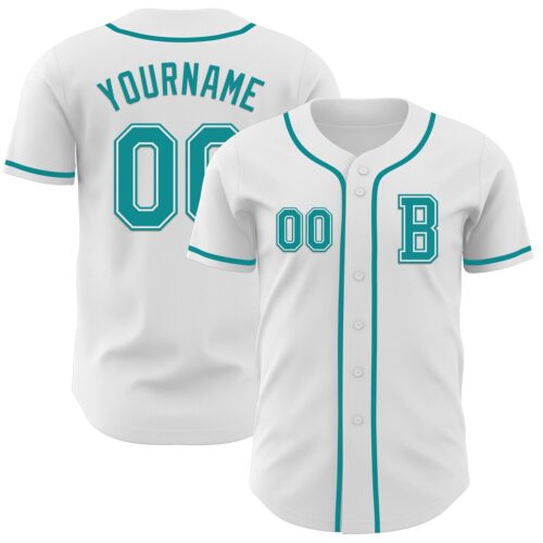 White2169_751e1ae9-4fa1-49a7-9c7e-e0a750e35a84 Custom White Teal Authentic Baseball Jersey