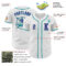 Custom White Purple-Teal Authentic Baseball Jersey