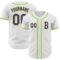 Custom White Purple-Neon Green Authentic Baseball Jersey