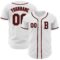 Custom White Black-Red Authentic Baseball Jersey