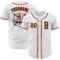 Custom White Black-Orange Authentic Baseball Jersey