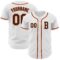 Custom White Black-Orange Authentic Baseball Jersey
