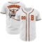 Custom White Orange-Black Authentic Baseball Jersey