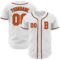 Custom White Orange-Black Authentic Baseball Jersey