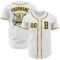 Custom White Black-Gold Authentic Baseball Jersey