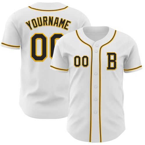 White2185_1b485b3c-a02f-4225-ae6c-1d6b374fe26c Custom White Black-Gold Authentic Baseball Jersey