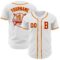 Custom White Red-Gold Authentic Baseball Jersey