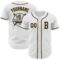 Custom White Black-Old Gold Authentic Baseball Jersey