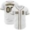 Custom White Black-Old Gold Authentic Baseball Jersey