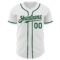 Custom White Green Authentic Baseball Jersey