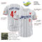 Custom White Navy Pinstripe Red Authentic Baseball Jersey