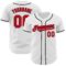 Custom White Fire Red-Black Authentic Baseball Jersey