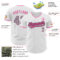 Custom White Gray Black-Pink Authentic Baseball Jersey