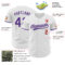 Custom White Purple-Red Authentic Baseball Jersey