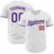 Custom White Purple-Red Authentic Baseball Jersey