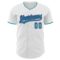 Custom White Teal-Purple Authentic Baseball Jersey