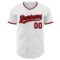 Custom White Red-Black Authentic Baseball Jersey