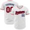Custom White Red-Navy Authentic Baseball Jersey