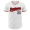 Custom White Red-Black Authentic Baseball Jersey