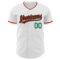 Custom White Red-Kelly Green Authentic Baseball Jersey