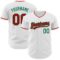 Custom White Red-Kelly Green Authentic Baseball Jersey
