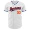 Custom White Royal-Orange Authentic Baseball Jersey