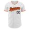 Custom White Orange-Black Authentic Baseball Jersey