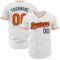 Custom White Orange-Black Authentic Baseball Jersey