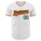 Custom White Orange-Green Authentic Baseball Jersey