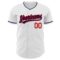 Custom White Navy-Red Authentic Baseball Jersey