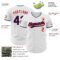Custom White Navy-Red Authentic Baseball Jersey
