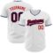 Custom White Navy-Red Authentic Baseball Jersey
