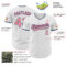 Custom White Medium Pink-Navy Authentic Baseball Jersey