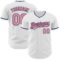 Custom White Medium Pink-Navy Authentic Baseball Jersey