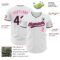 Custom White Black-Pink Authentic Baseball Jersey