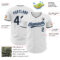 Custom White Black-Light Blue Authentic Baseball Jersey