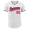 Custom White Neon Pink-Black Authentic Baseball Jersey
