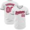 Custom White Neon Pink-Black Authentic Baseball Jersey
