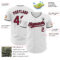 Custom White Maroon-Black Authentic Baseball Jersey