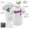 Custom White Teal Black-Pink Authentic Baseball Jersey