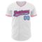Custom White Sky Blue Black-Pink Authentic Baseball Jersey