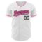 Custom White Pink-Black Authentic Baseball Jersey